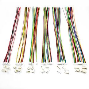 BOJOUL for 24 Sets JST 1.25mm 2 3 4 5 6 7 Pin Male Connector and 28AWG Female Connector Plug with Wire Cable 20cm Used in PCB Toys Household Appliances etc