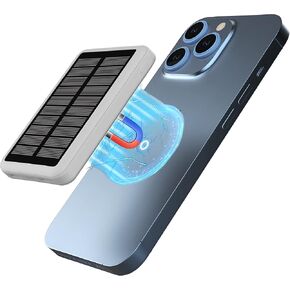 RABrand Solar Wireless Magnetic Power Bank 10000mAh, Portable Charger with Solar Panel, Strong Magnet, 22.5W Fast Charging, Solar Charging in All Type of Weather, Compatible with iPhone 14/13/12