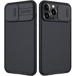 Nillkin for iPhone 16 Pro Max Case with Slide Camera Cover, [Upgraded Camera Lens Protection] Slim Shockproof Protective Phone Case for iPhone 16 Pro Max 6.9 inch, Black