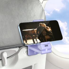 Perilogics Universal in Flight Airplane Phone Holder Mount. Must Pack Travel Essential on Your Next Trip, Gift for Frequent Flyers, Must-Have Plane and Cruise Accessory (White)
