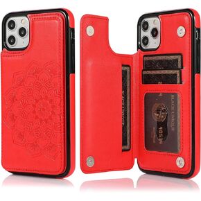 11 Pro Max Case 11Pro Max Wallet Case,Protective Cover with Credit Card Slot Holder and Slim Leather Case for iPhone 11 Pro Max 6.5Inch(red)