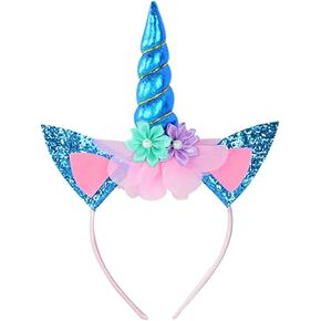 Unicorn Horn Headband Glitter Cute Unicorn Hairband Birthday Party Halloween Cosplay Clothing Hair Decoration