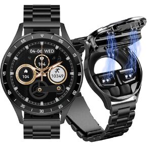 Smart Watch with Earbuds, Smartwatch for Men Answer/Make Call, 1.39" HD Screen Mens Luxury Watch, Heavy Duty Smartwatch Heart Rate Blood Oxygen Blood Pressure Sleep Monitor Pedometer