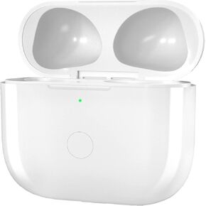 Wireless Charging Case Replacement Compatible with AirPod 3rd Generation, AirPod 3rd Charger Case with Bluetooth Pairing Sync Button Without Earbuds(Rectangular Body White)