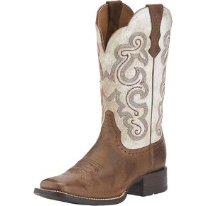 Ariat Womens Quickdraw Western Boot Sandstorm/Distressed White 7