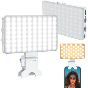 Selfie Light, 80 LED Phone Light High Power Rechargeable Amazon Video Conference Fill Light, Portable Light with Clip, 3 Light Modes for Phone, iPhone, Android, Laptop, Makeup, TikTok, Selfie, Vlog