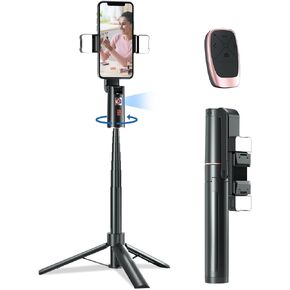 Auto Tracking Phone Tripod with Remote, Extendable 360 Rotating Phone Stand Follows Your Movement, Travel Selfie Stick for iPhone Tiktok YouTube Vlog Video Recording Content Creator Essentials