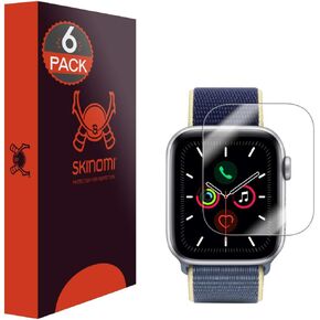 Skinomi Screen Protector Compatible with Apple Watch Series 6 (44mm)(6-Pack) Clear TechSkin TPU Anti-Bubble HD Film
