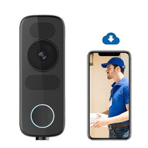 VENZ WiFi Video Doorbell Camera, Wired-1080P HD,IR Night Vision,Motion Detection,2-Way Audio,Compatible with Alexa, Black