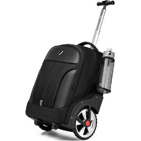 Rolling Backpack,Waterproof Backpack with Wheels for Business and Travel Commuter, Carry on Backpack with Laptop Compartment, Fit 17 Inch Laptop, Wheeled Backpack for Adults