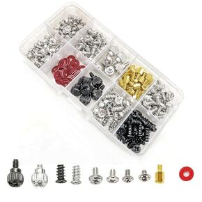 JZK 228 PCS computer screws assortment kit, pc screws and fixings, pc standoffs and screws set for hard drive computer case motherboard fan power graphics CD-ROM