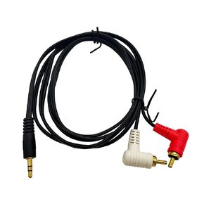 Halokny 3.5mm to 2RCA Adapter Cable,Gold Plated Right-Angled 1/8" TRS Stereo Female to 90 Degree Dual RCA Male Y Splitter Adapter Cable(3.5M/2RCA M 150CM)