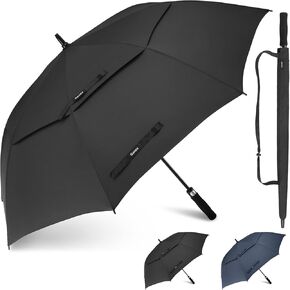 Gonex 54/62/68 Inch Extra Large Golf Umbrella, Automatic Open Travel Rain Umbrella with Windproof Water Resistant Double Canopy, Oversize Vented Umbrellas for 2-3 Men and UV Protection, Multiple Colors