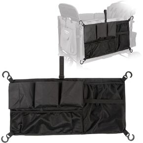 Multi Pockets Cargo Net for Wagon Stroller,Stroller Wagon Cargo Net,Oxford Stroller Organizer,Extra Storage Space for Kids Wagon,Wagon Accessories Universal(28"×13")