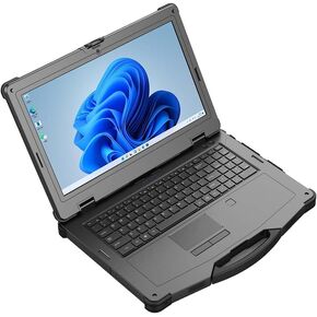 N15W 15.6 Inch Rugged Laptop Core i5 700 Nits Sunlight Readable Rugged Notebook FHD (1920 x 1080) Windows 11 Pro/ 16 GB RAM & 258 GB/Wi-Fi 6/ BT 5.1/ Ethernet Port for Outdoor Work