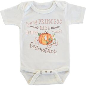 Witty and Bitty Every Princess Needs a Fairy Godmother Pumpkin Carriage Onesie/Bodysuit