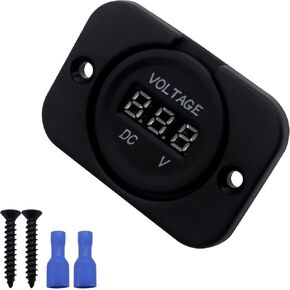 HiSport Digital Panel Double Voltmeter，Rocker Switch Style Voltage Monitor Compatible with 12-24V Car Motorcycle ATV UTV RV Vehicles & Marine Boat