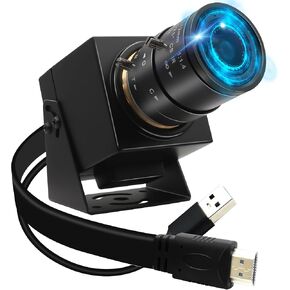 MMlove 4K USB HDMI Camera 60FPS 8MP High Speed Camera USB3.0 Simultaneous Output Webcam 2.8-12mm 4X Optical Zoom 2X Digital Zoom Golf Swing Camera Close up Zoom in and Out for 3D Printer PC Laptop Pi