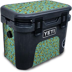 Glossy Glitter Skin Compatible with Yeti Roadie 15 Hard Cooler - Turquoise Ripple - Premium 3M Vinyl Protective Wrap Decal Cover - Easy to Apply | Crafted in The USA by MightySkins