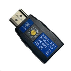 HDMI 2.1 4K EDID Emulator PRO (Model: 4K-EW2), Support SCDC and Exact EDID Copy and Emulation, HDCP Pass-Through (not Bypass or Remove), 14 Pre-Set EDID Values with 2.1 Channel Audio