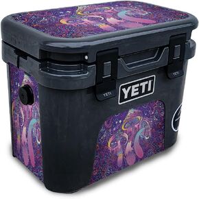 Glossy Glitter Skin Compatible with Yeti Roadie 15 Hard Cooler - World in Your Hand - Premium 3M Vinyl Protective Wrap Decal Cover - Easy to Apply | Crafted in The USA by MightySkins