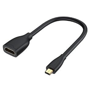 CableCreation Micro HDMI Cable, Micro HDMI to HDMI Cable Male to Female with Ethernet Support 4K 60Hz 3D Compatible with Raspberry Pi 4, GoPro Hero, and Other Action Camera/Cam, 0.5ft