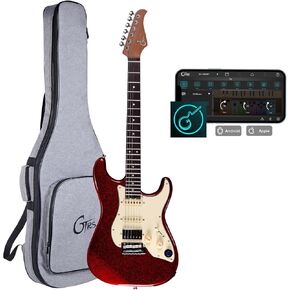 GTRS S801 Smart Electric Guitar Kit with Effects System, HHS Pickup, Loop Drum Machine, 12 Hours Battery Life, Rosewood Fretboard Glossy Paint for Beginner, Professional Player, Performance