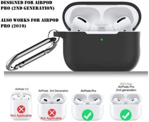 Airpods Pro 2 Case 2nd Generation (2022) Silicone Shockproof Cover - Glow in The Dark Green in Saudi Arabia
