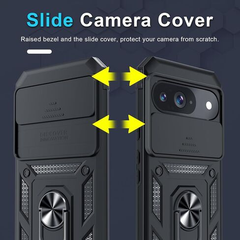 for Google Pixel 11/11 Pro Case Built in Slide Camera Cover,Black in Kuwait