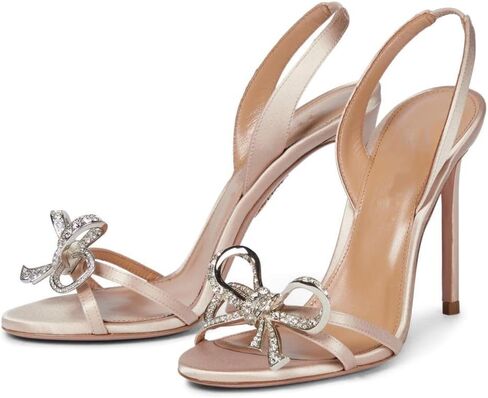 Vertundy Women's Slingback Heeled Sandals Slip On Stiletto Heels Open Toe High Rhinestone Bow Decoration Dress Party Wedding Elegant Shoes for Women in Kuwait