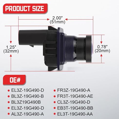 كاميرا احتياطية للمساعدة في ركن الرؤية الخلفية EL3Z-19G490-D متوافقة مع 2010-2014 Ford F150 2015-2020 Ford Mustang/2015-2019 Lincoln MKC استبدال الكاميرا المساعدة في ركن السيارة #BL3Z-19G490-B (EL3Z-19G490-D) in Saudi Arabia