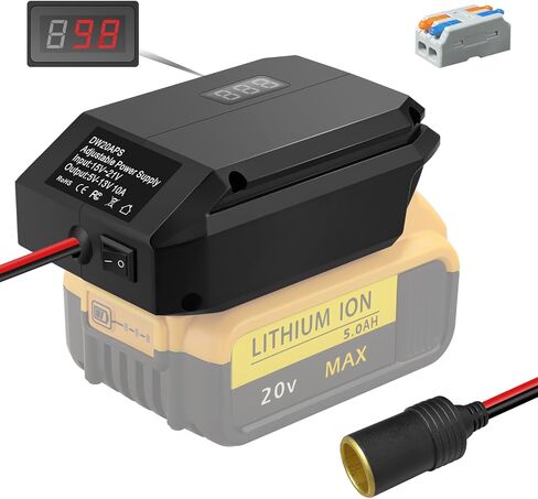 20V to 12V Step Down Converter for Craftsman 20V V20 Battery, Power Wheels Adapter with Cigarette Lighter, DC 5-13V Buck Converter Voltage Regulator for RC Car, DIY, Car Appliances in Saudi Arabia