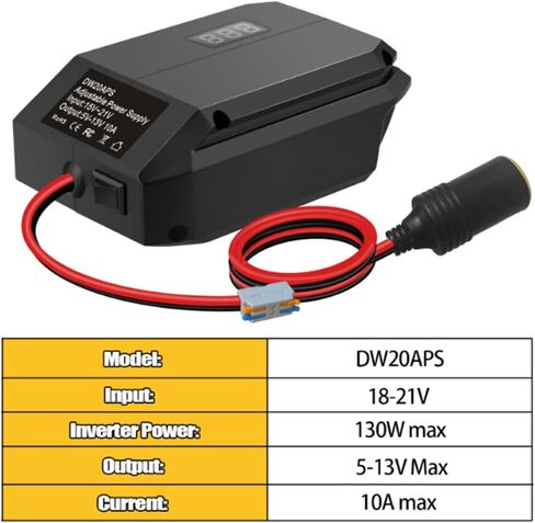 20V to 12V Step Down Converter for Craftsman 20V V20 Battery, Power Wheels Adapter with Cigarette Lighter, DC 5-13V Buck Converter Voltage Regulator for RC Car, DIY, Car Appliances in Saudi Arabia