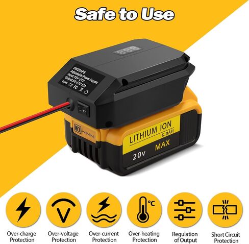 20V to 12V Step Down Converter for Craftsman 20V V20 Battery, Power Wheels Adapter with Cigarette Lighter, DC 5-13V Buck Converter Voltage Regulator for RC Car, DIY, Car Appliances in Saudi Arabia