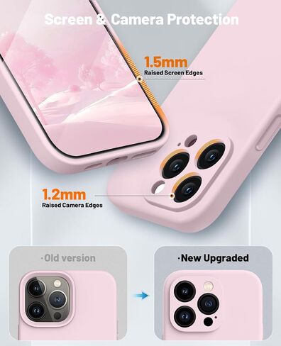 OTOFLY Designed for iPhone 14 Pro Max Case, Liquid Silicone Case with 2 Pack Tempered Glass Screen Protector, Upgraded Camera Protection, Anti-Scratch Soft Microfiber Lining, 6.7 inch (Light Brown) in Saudi Arabia