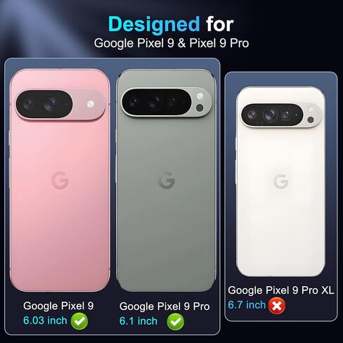 حافظة لهاتف Google Pixel 9/Pixel 9 Pro مع [عبوتين] واقي شاشة عالي الدقة + غطاء كاميرا منزلق، مسند حلقي يدور 360 درجة [درجة عسكرية] حافظة هاتف واقية مضادة للصدمات، أسود in Saudi Arabia