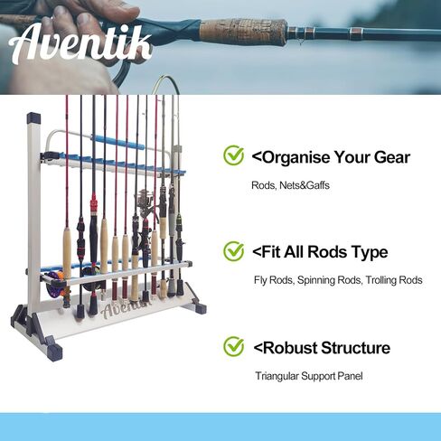 Aventik Fishing Rod Rack, Gunsmoke 12&24 Rods Aluminum Fishing Rod Holder (24 Rod Racks) in Saudi Arabia