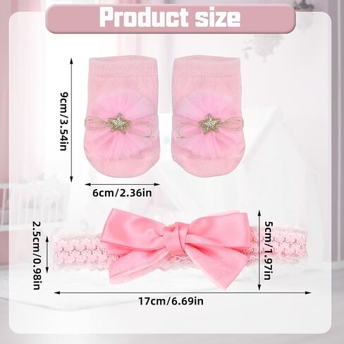 2 قطعة طفل زهرة القوس Headbands الوليد الجوارب مجموعات طفل الفتيات النايلون Headbands مع الجوارب العصابات الشعر للأطفال الرضع طفل in Kuwait
