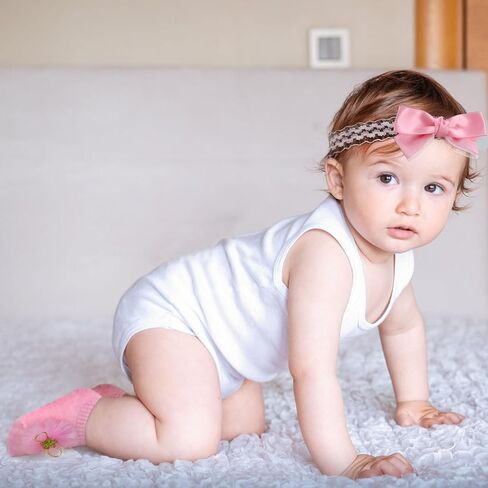 2 قطعة طفل زهرة القوس Headbands الوليد الجوارب مجموعات طفل الفتيات النايلون Headbands مع الجوارب العصابات الشعر للأطفال الرضع طفل in Kuwait