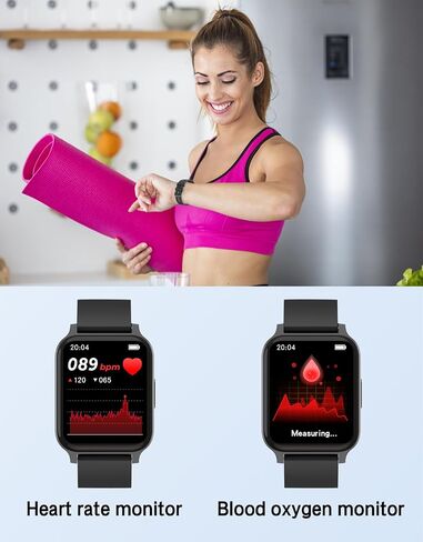 Smart Watch for Men Women, Fitness Tracker Watch with Pedometer Heart Rate Monitor Sleep Tracker Ip68 Waterproof, Black in Saudi Arabia