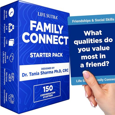 Life Sutra Family Connect - 400 Conversation Starters, Fun Games for Kid, Teens & Adults - Get to Know Each Other Better, Ideal for Game Night & Road Trips in Saudi Arabia