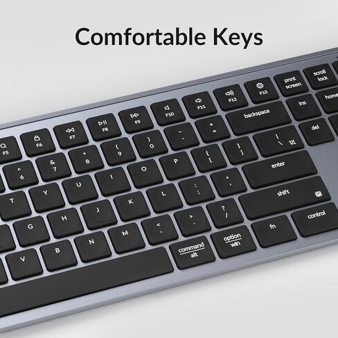 Keychron B6 Pro Ultra-Thin Wireless Keyboard, Full-Size QMK with Numeric Keypad Quiet Typing, 2.4 GHz/Bluetooth 5.2/Wired Connection Long Battery Life, Compatible with Mac Windows Linux - Space Gray in Kuwait