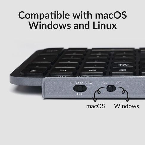 Keychron B6 Pro Ultra-Thin Wireless Keyboard, Full-Size QMK with Numeric Keypad Quiet Typing, 2.4 GHz/Bluetooth 5.2/Wired Connection Long Battery Life, Compatible with Mac Windows Linux - Space Gray in Kuwait