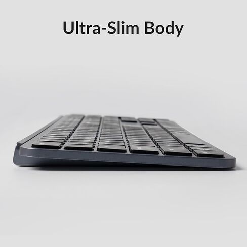 Keychron B6 Pro Ultra-Thin Wireless Keyboard, Full-Size QMK with Numeric Keypad Quiet Typing, 2.4 GHz/Bluetooth 5.2/Wired Connection Long Battery Life, Compatible with Mac Windows Linux - Space Gray in Kuwait
