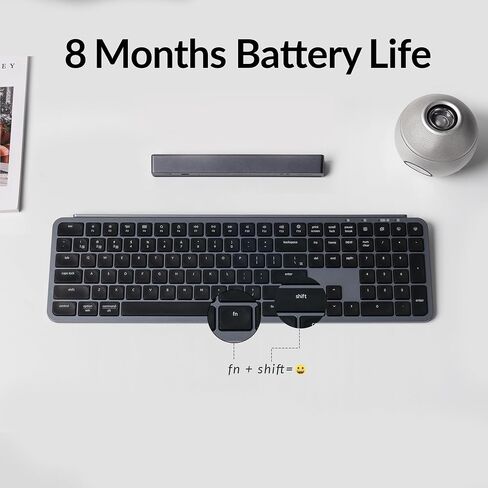 Keychron B6 Pro Ultra-Thin Wireless Keyboard, Full-Size QMK with Numeric Keypad Quiet Typing, 2.4 GHz/Bluetooth 5.2/Wired Connection Long Battery Life, Compatible with Mac Windows Linux - Space Gray in Kuwait