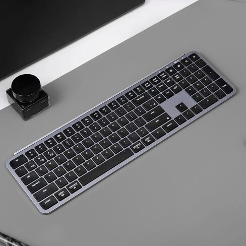 Keychron B6 Pro Ultra-Thin Wireless Keyboard, Full-Size QMK with Numeric Keypad Quiet Typing, 2.4 GHz/Bluetooth 5.2/Wired Connection Long Battery Life, Compatible with Mac Windows Linux - Space Gray in Kuwait
