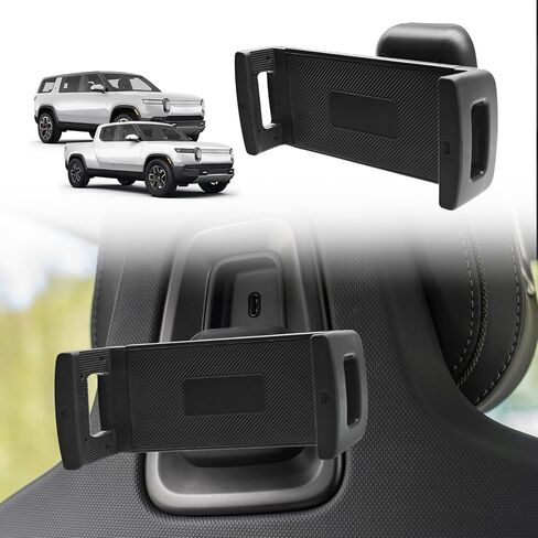 BestEvMod Seat Back Second Row Anchor 1/4 Screw Mount Phone Holder Tablet Mag Safe Compatible with 2022-2024 Rivian R1T&R1S Backseat fits All Phones&Android 360° Adjustable(Tablet Holder) in Saudi Arabia