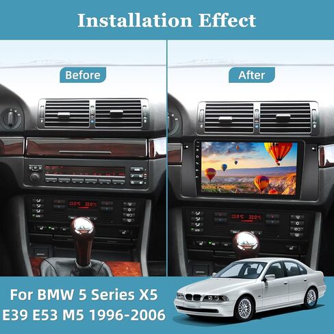 [2+64G] Android Car Radio for BMW 5 Series X5 E39 E53 M5 1996-2006 - Wireless Carplay and Android Auto - 9 Inch Touch Screen Car Stereo with DSP/GPS/WiFi/SWC + AHD Backup Camera in Saudi Arabia