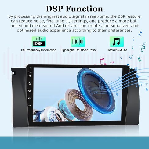 [2+64G] Android Car Radio for BMW 5 Series X5 E39 E53 M5 1996-2006 - Wireless Carplay and Android Auto - 9 Inch Touch Screen Car Stereo with DSP/GPS/WiFi/SWC + AHD Backup Camera in Saudi Arabia