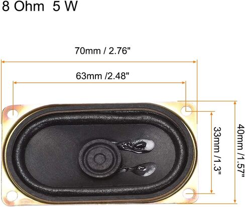 uxcell 5W 8 Ohm DIY Magnetic Speaker 40mm X 70mm Square Shape Replacement Loudspeaker for LCD TV 2pcs in Saudi Arabia